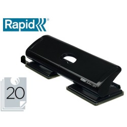 Taladrador rapid fashion fc20/4 metalico color negro 4 taladros capacidad 20 hojas