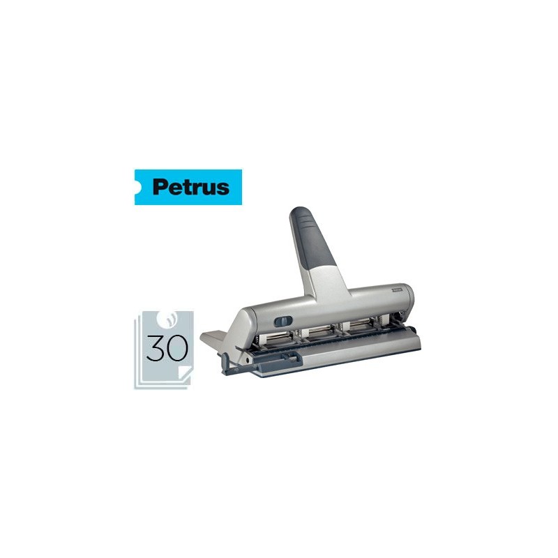 Taladrador petrus 514 metalico color plata 4 punzones moviles capacidad 30 hojas Taladrador petrus 514 metalico color plata 4 punzones moviles capacidad 30 hojas