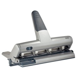 Taladrador petrus 514 metalico color plata 4 punzones moviles capacidad 30 hojas