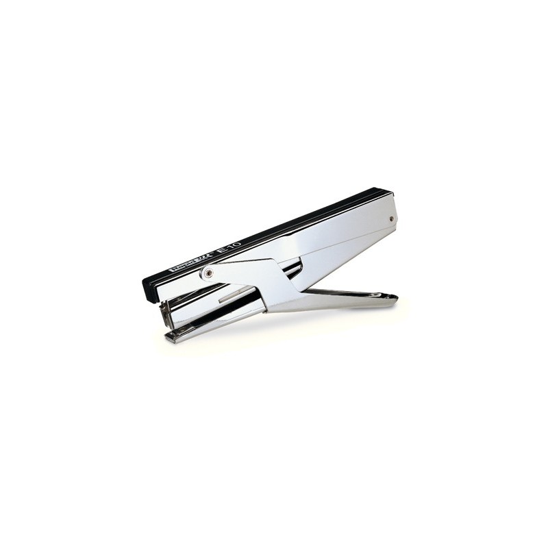 Grapadora tenaza rapid e10 cromado/negro capacidad 15 hojas usa grapas n 10