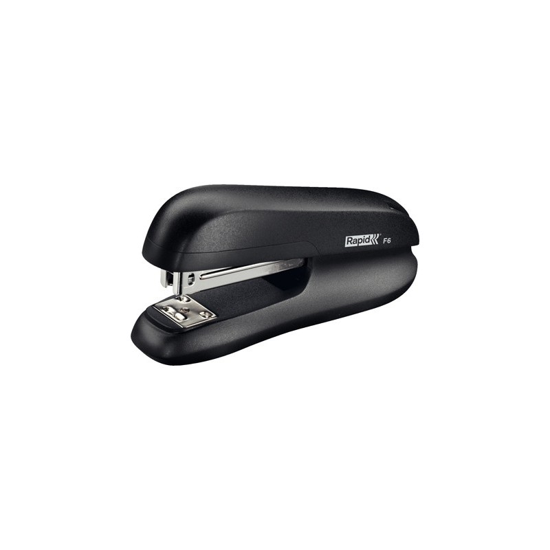 Grapadora rapid f6 plastico abs color negro capacidad 20 hojas usa grapas 24/6 y 26/6