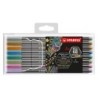 Rotulador stabilo punta de fibra pen 68 metallic estuche plastico de 8 unidades colores surtidos