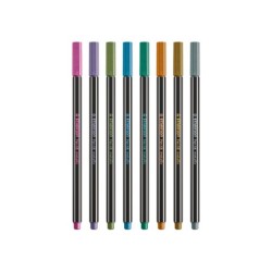 Rotulador stabilo punta de fibra pen 68 metallic estuche plastico de 8 unidades colores surtidos
