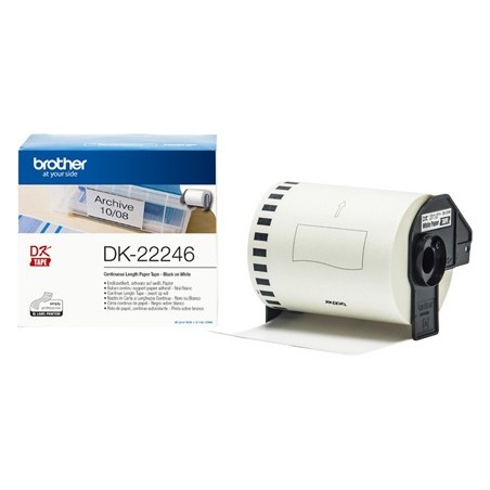 Etiqueta adhesiva brother dk22246 tamaño 103mm x 30,48 m para impresoras ql
