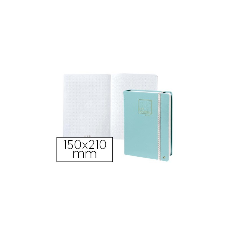 Libreta quo vadis life journal infinite dots puntos 15x21 cm 224 hojas tapa similpiel verde