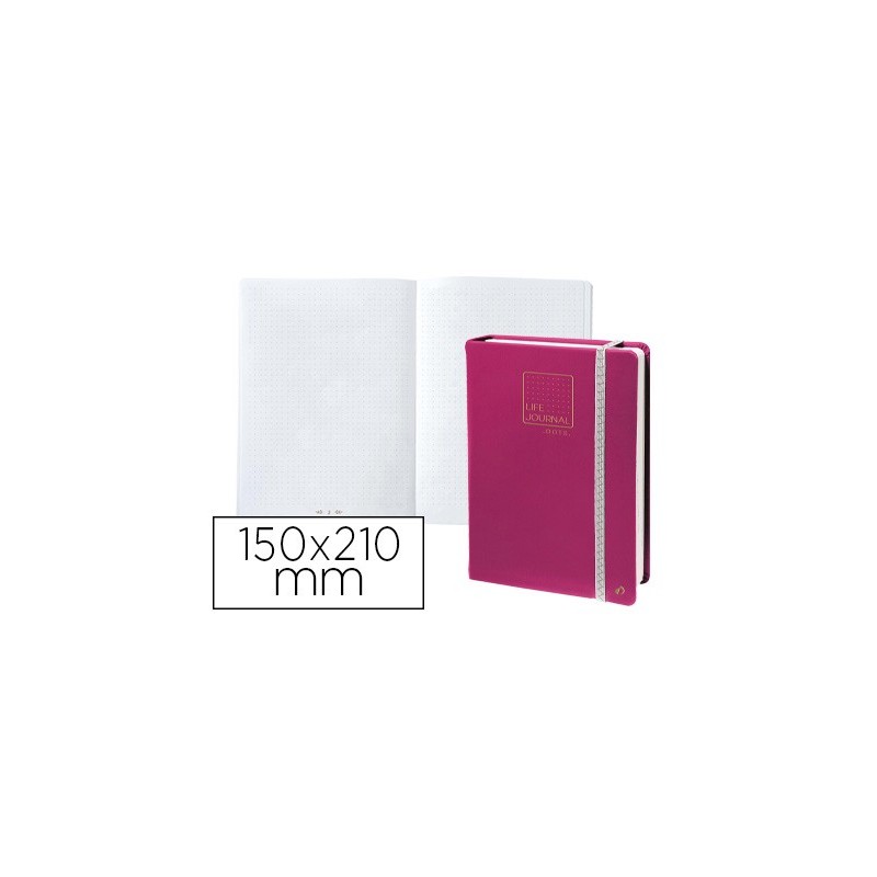 Libreta quo vadis life journal infinite dots puntos 15x21 cm 224 hojas tapa similpiel ciruela