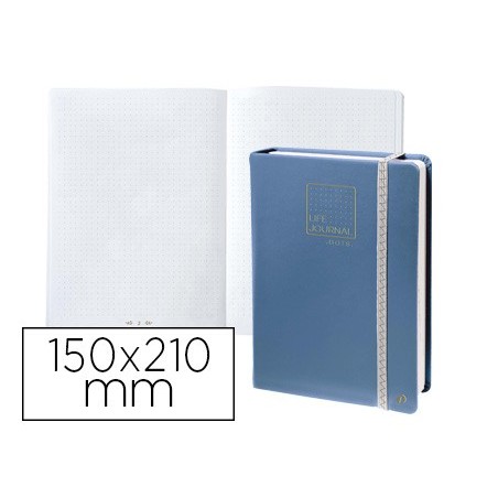 Libreta quo vadis life journal infinite dots puntos 15x21 cm 224 hojas tapa similpiel azul