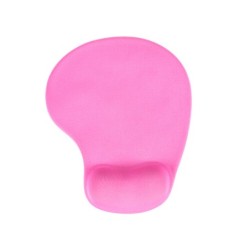 Alfombrilla para raton q-connect reposamuñecas de gel color rosa 190x230x20 mm