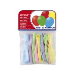 Globo 100% latex biodegradable pastel claro bolsa de 10 unidades colores surtidos