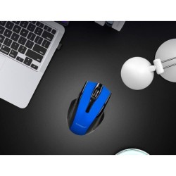 Raton q-connect optico inalambrico 1000 dpi receptor usb 2,4 ghz azul