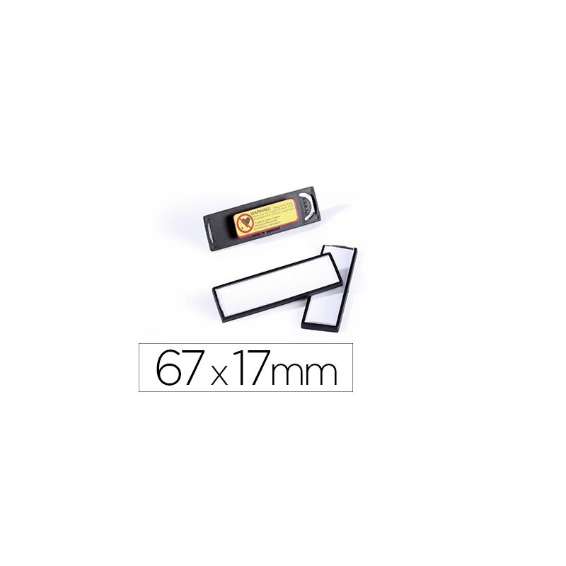 Identificador portanombre durable pvc antiarañazos con iman y efecto lupa color negro 67x17 mm Identificador portanombre durable pvc antiarañazos con iman y efecto lupa color negro 67x17 mm