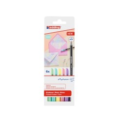 Rotulador edding punta fibra 1200 pastel punta redonda 1 mm estuche de 6 unidades colores surtidos