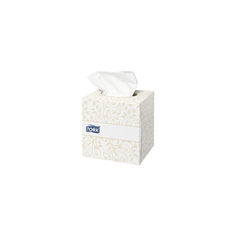 Pañuelos faciales tork extrasuaves 2 capas 20,9x20 cm caja cubo de 100 unidades