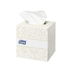 Pañuelos faciales tork extrasuaves 2 capas 20,9x20 cm caja cubo de 100 unidades
