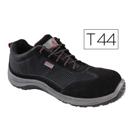 Zapatos de seguridad deltaplus asti piel de serraje afelpado suela de composite negro talla 44