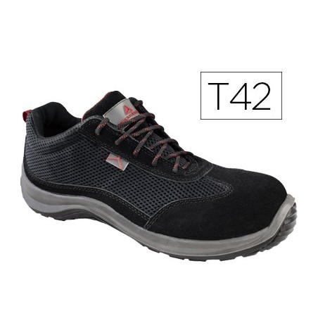 Zapatos de seguridad deltaplus asti piel de serraje afelpado suela de composite negro talla 42