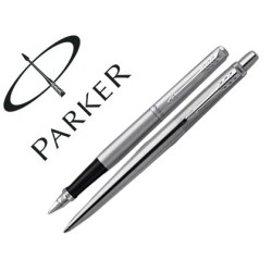 Juego parker duo jotter acero ct boligrafo  pluma