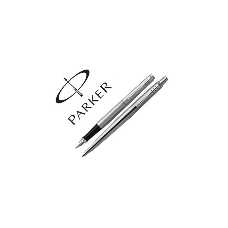 Juego parker duo jotter acero ct boligrafo  pluma