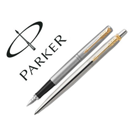 Juego parker duo jotter acero gt boligrafo  pluma