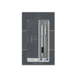 Juego parker duo jotter acero ct boligrafo  pluma