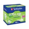 Cd-rw verbatim serl capacidad 700mb velocidad 12x 80 min pack de 10 unidades