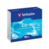 Cd-rom verbatim extra proteccion capacidad 700mb velocidad 52x 80 min pack de 10 unidades caja slim