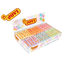 Plastilina jovi 70 tamaño pequeño caja de 30 unidades colores pastel surtidos 50g