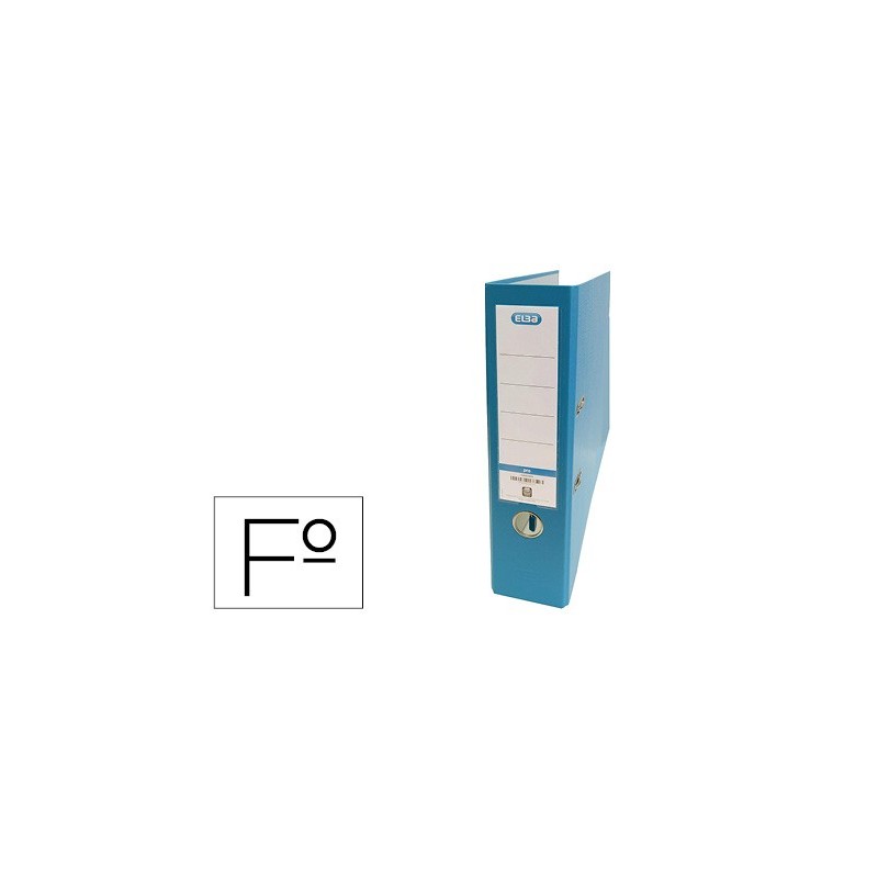 Archivador de palanca elba carton forrado pvc con rado top folio lomo 80 mm turquesa