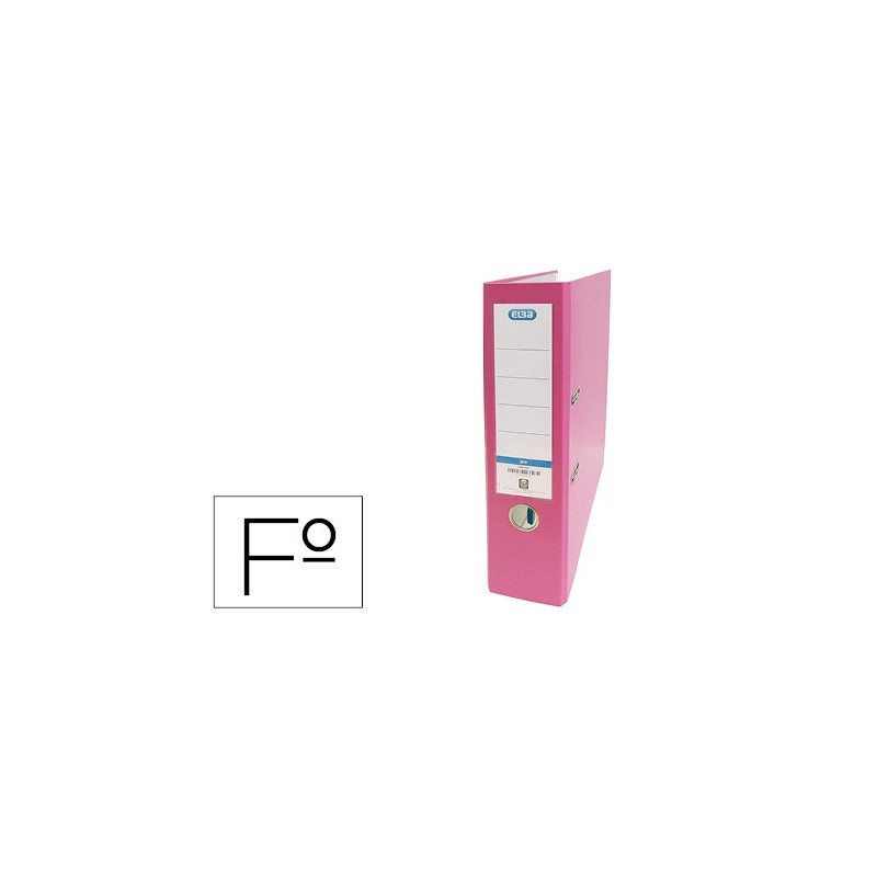 Archivador de palanca elba carton forrado pvc con rado top folio lomo 80 mm rosa