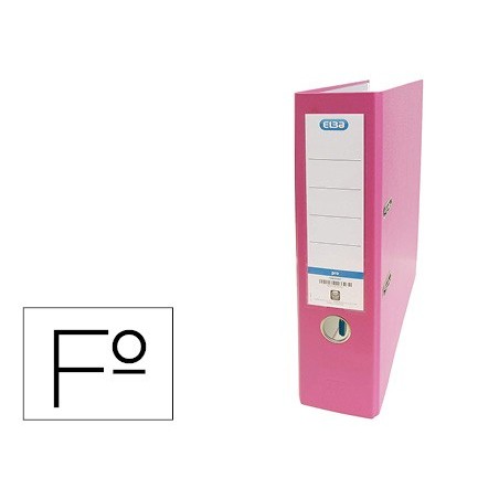 Archivador de palanca elba carton forrado pvc con rado top folio lomo 80 mm rosa