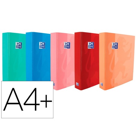 Carpeta de anillas oxford school din a4 tapa extradura 4 anillas 40 mm colores tendencias surtidos surtidos