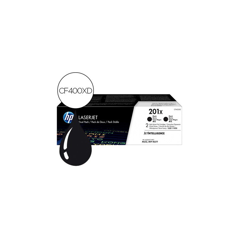 Toner hp laserjet 201x m252 mfp m277 negro pack de 2 unidades 2800 paginas