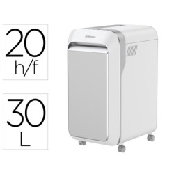 Destructora de documentos fellowes lx221 capacidad de corte 20h seguridad p5 clips grapas y tarjetas 30l blanca