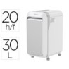 Destructora de documentos fellowes lx221 capacidad de corte 20h seguridad p5 clips grapas y tarjetas 30l blanca