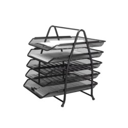 Bandeja sobremesa metalica q-connect kf18474 rejilla negro 5 bandejas movibles 350x275x375 mm