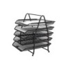 Bandeja sobremesa metalica q-connect kf18474 rejilla negro 5 bandejas movibles 350x275x375 mm