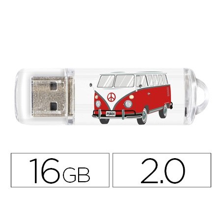 Memoria usb techonetech flash drive 16 gb 2.0 camper van-van