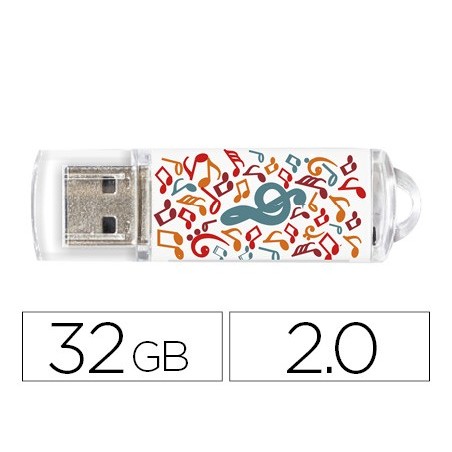 Memoria usb techonetech flash drive 32 gb 2.0 music dream