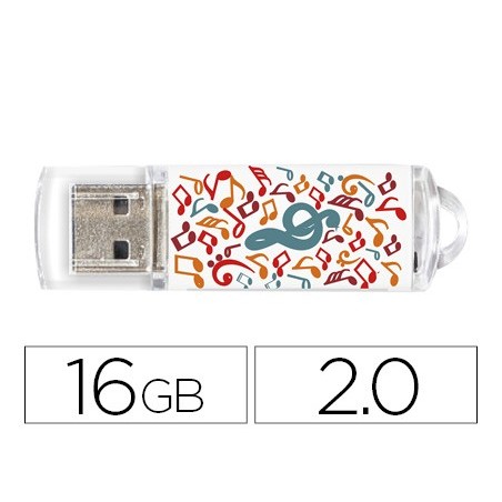 Memoria usb techonetech flash drive 16 gb 2.0 music dream