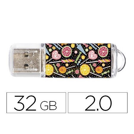Memoria usb techonetech flash drive 32 gb 2.0 candy pop