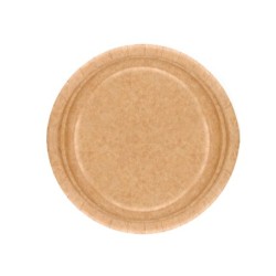 Plato carton biodegradable marron 22 cm paquete de 50 unidades