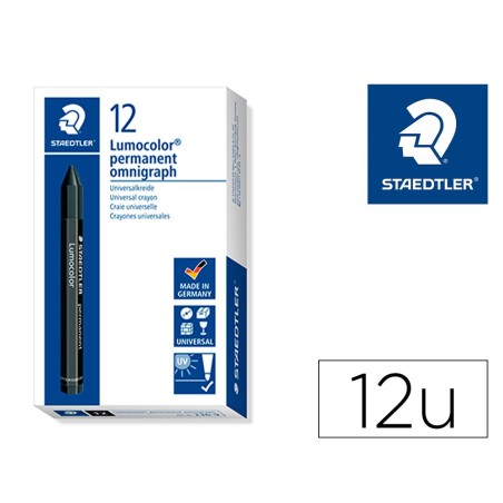 Cera staedtler para marcar negro lumocolor permanente omnigraph 236 caja de 12 unidades