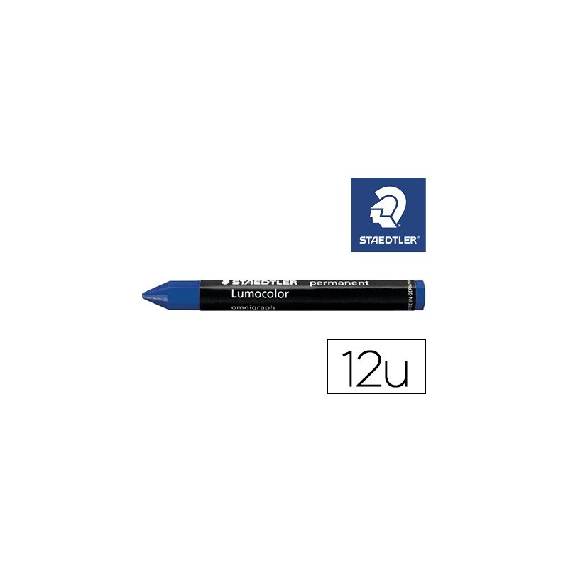 Cera staedtler para marcar azul lumocolor permanente omnigraph 236 caja de 12 unidades