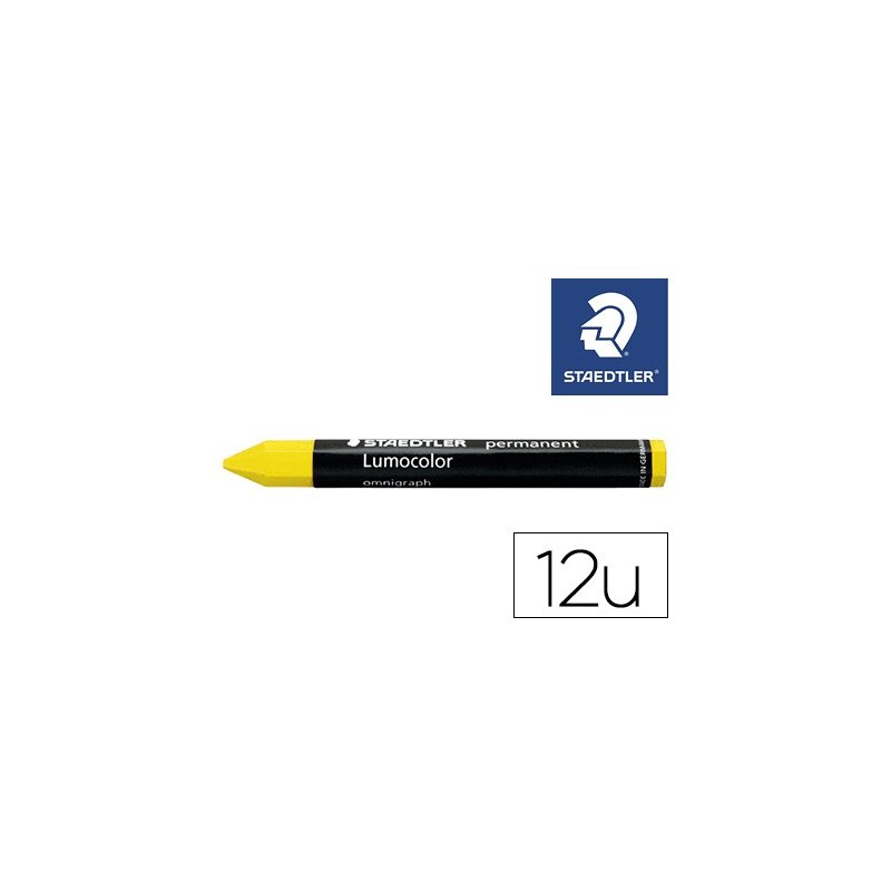 Cera staedtler para marcar amarillo lumocolor permanente omnigraph 236 caja de 12 unidades
