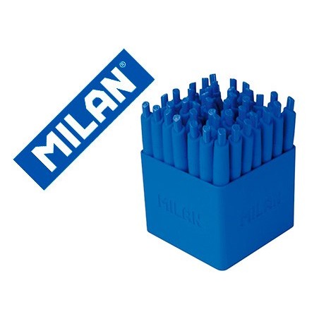 Boligrafo milan p1 expositor retractil 1 mm touch mini azul expositor de 40 unidades