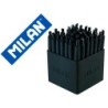 Boligrafo milan p1 retractil 1 mm touch mini negro expositor de 40 unidades
