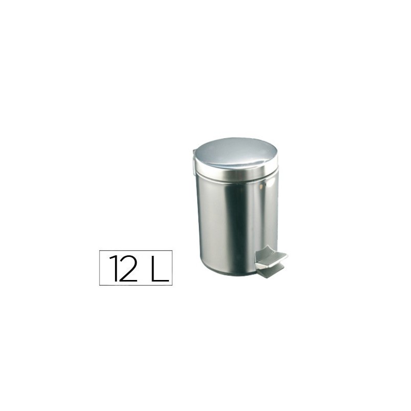 Papelera con pedal acero inoxidable brillo 12 l 400x250x300 mm