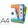 Separador elba plastico 120 mc din a4 11 taladros 10 posiciones colores surtidos