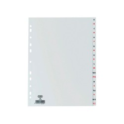 Separador alfabetico elba plastico 120 mc folio 16 taladros a-z gris