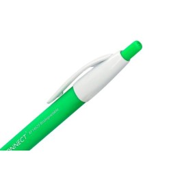 Boligrafo q-connect retractil kf14625 biodegradable verde tinta azul